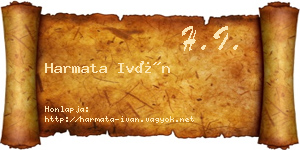 Harmata Iván névjegykártya